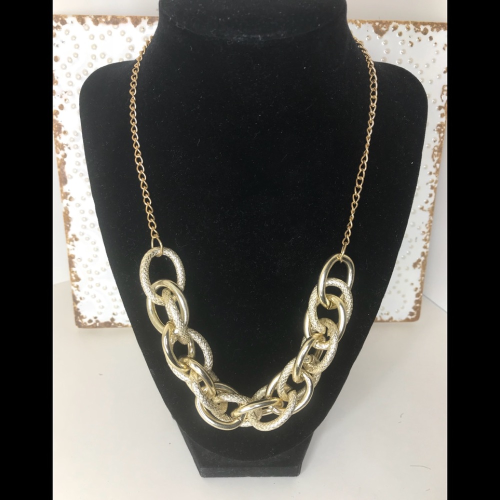 Gold large link necklace